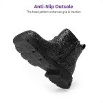 DREAM PAIRS Girls Chelsea Boots Side Zipper Lug Sole Ankle Booties Toddler/Little Kid/Big Kid,Size 13 Little Kid,Black-Glitter,SDBO2301K