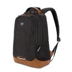 SwissGear Cecil 5505 Laptop Backpack, Black Canvas/Borwn, 18-Inch