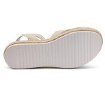 Shoe Land Legossa Womens Platform Sandals Ankle Strap Espadrilles Comfortable Open Toe Flatform Wedge Casual Sandal Black White Tan Platform Sandals for Summer, 1825/Beige, Size 11.0