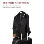 SwissGear Cecil 5505 Laptop Backpack, Black Canvas/Borwn, 18-Inch