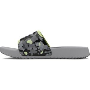 Under Armour Boys' Ignite Select Graphic Slides, (100) Mod Gray/Retro Green/White, 5, US