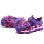 BODATU Girls' Summer Outdoor Beach Sports Closed-Toe Sandals Purple, 2 Little Kid