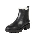 The Drop Women's Campbell Sherpa Chelsea Boot Black, 7.5