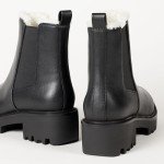 The Drop Women's Campbell Sherpa Chelsea Boot Black, 7.5
