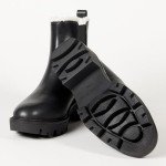 The Drop Women's Campbell Sherpa Chelsea Boot Black, 7.5