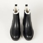 The Drop Women's Campbell Sherpa Chelsea Boot Black, 7.5
