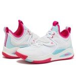 AND1 Gamma 4.0 SS Boys & Girls Basketball Shoes, Kids Youth Cool Basketball Sneakers with Strap - White/Dark Pink, 4 Big Kid