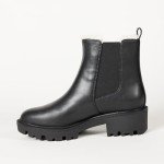 The Drop Women's Campbell Sherpa Chelsea Boot Black, 7.5
