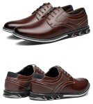 Men's Dress Shoes Wide Width, Comfort Dress Sneakers Men Fashion Business Casual Oxford Shoes Soft Derby Shoe for Working Driving Walking Brown, 10.5 Wide