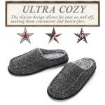 Cozylook Men's Slip-on Slippers, Memory Foam Padded House Moccasins, Non-Slip Sole Indoor/Outdoor, Soft Plush Lining, Cozy Christmas Gifts for Him Boyfriend Husband Dad Grandpa, Sizes 12-13