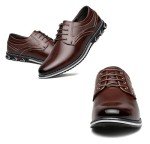 Men's Dress Shoes Wide Width, Comfort Dress Sneakers Men Fashion Business Casual Oxford Shoes Soft Derby Shoe for Working Driving Walking Brown, 10.5 Wide
