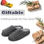 Cozylook Men's Slip-on Slippers, Memory Foam Padded House Moccasins, Non-Slip Sole Indoor/Outdoor, Soft Plush Lining, Cozy Christmas Gifts for Him Boyfriend Husband Dad Grandpa, Sizes 12-13