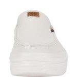 Hey Dude Women's Austin Lift Leather White Size 8 | Women's Shoes | Women Slip-on Loafers | Comfortable & Light-Weight