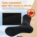 Josnown Mens Wool Hiking Socks 5 Pairs Thick Warm Winter Socks Thermal Cozy Cushion Boot Socks for Cold Weather