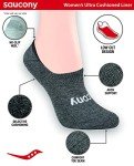 Saucony womens 8 Pairs No Show Cushioned Invisible Liner Running Socks, Charcoal Assorted (8 Pairs), Shoe Size 6-10 US