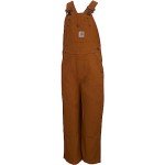 Carhartt Boys Canvas Bib Overalls (Lined and Unlined), Carhartt Brown Canvas, 8