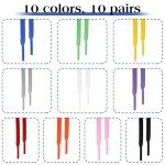 10Pair Shoelaces for Sneakers, 55 Inches Round Kids Shoe Lace Elastic Shoe Strings Sport Flat Shoelaces Replacement for Canvas Ice Skates Boots Casual Running Training Shoes(10 Colors)