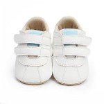 GAISUMMI Baby Boys Girls Sneakers PU Leather Newborn Moccasins Non-Slip Rubber Sole Toddler Prewalkers High Top Ankle Infant Crib Shoes(A08/Blue,12-18 Months)