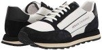 AX Armani Exchange mens Lifestyle Sneaker, Off White + Black, 9 US