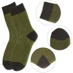 YWSLRC Mens Super Thick Wool Socks Thermal Hiking Winter Warm Soft Comfort Boot Casual Crew Socks,7-12
