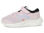 New Balance 520 V8 Bungee Lace Running Shoe, Mid Century Pink/Team Sky Blue/Black, 11 US Unisex Little Kid