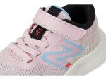 New Balance 520 V8 Bungee Lace Running Shoe, Mid Century Pink/Team Sky Blue/Black, 11 US Unisex Little Kid