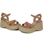 Men's Tan Chunky Platform Wedge Sandals Size 8.5