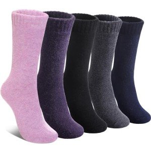 Linemin Thick Winter Wool Socks for Men - 5 Pairs