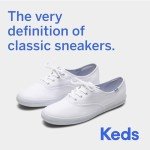 Keds Women's White Lace-Up Canvas Sneakers, Size 7.5