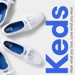 Keds Women's White Lace-Up Canvas Sneakers, Size 7.5
