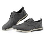 Dark Grey Casual Oxford Dress Shoes for Men