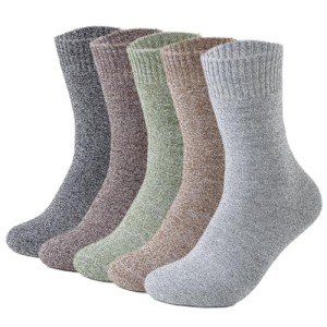 Josnown Wool Hiking Socks for Men - 5 Pairs