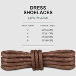 Brown Waxed Round Shoelaces for Oxford Shoes