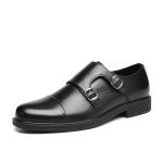 Men's Classic Black Double Monk Strap Loafers