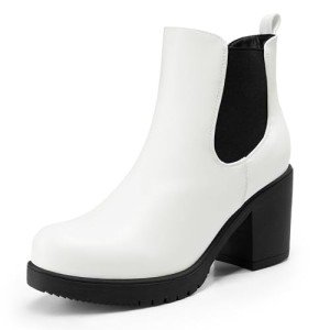 DREAM PAIRS Chunky Heel Chelsea Ankle Boots