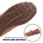 VLLy Moccasin Slippers for Men Microsuede Upper and Soft Plush Lining with Cloud-Like Comfort and Slip-Resistance Rubber Sole Brown Size 12 US
