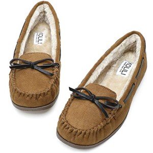KOLILI Faux Fur Moccasins for Men - Slip On