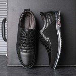 Black Leather Oxford Shoes for Men