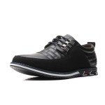 Black Leather Oxford Shoes for Men