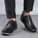 Black Leather Oxford Shoes for Men