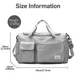 Suruid Sports Gym Bag with Shoe Compartment - Gray