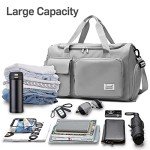 Suruid Sports Gym Bag with Shoe Compartment - Gray