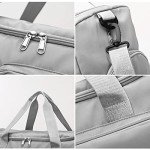 Suruid Sports Gym Bag with Shoe Compartment - Gray