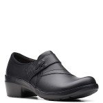 Clarks Angie Pearl Black Leather Loafers for Women