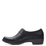 Clarks Angie Pearl Black Leather Loafers for Women
