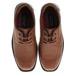 French Toast Boys Dress Shoes - Classic Lace-Up Oxford Casual Dress Formal Shoes- Tan (Size 4 Big Kid)