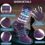 Anlisim Merino Wool Socks for Women Hiking Thermal Warm Winter Boot Work Crew Cushion Ladies Socks 5 Pairs Gift Stocking Stuffers(Purple/Black/Red,M)