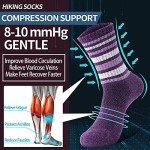 Anlisim Merino Wool Socks for Women Hiking Thermal Warm Winter Boot Work Crew Cushion Ladies Socks 5 Pairs Gift Stocking Stuffers(Purple/Black/Red,M)