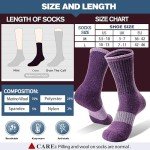 Anlisim Merino Wool Socks for Women Hiking Thermal Warm Winter Boot Work Crew Cushion Ladies Socks 5 Pairs Gift Stocking Stuffers(Purple/Black/Red,M)