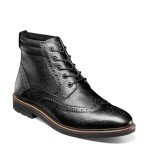Nunn Bush Men's Odell 2.0 Wingtip Dress Casual Chukka Leather Boot, Black, 12 X-Wide
